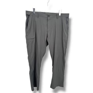 UB Tech pants men's 40X30 nylon outdoor hiking elastic waistband pockets gray